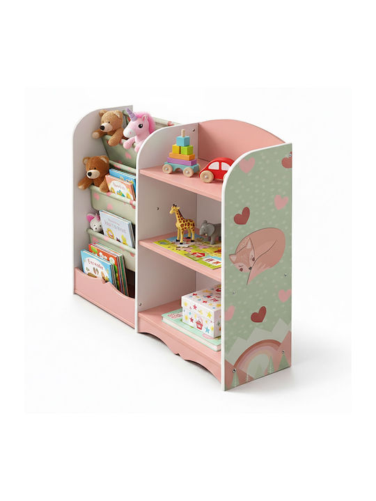 Wooden Floor Bookcase Pink 80x82x26cm
