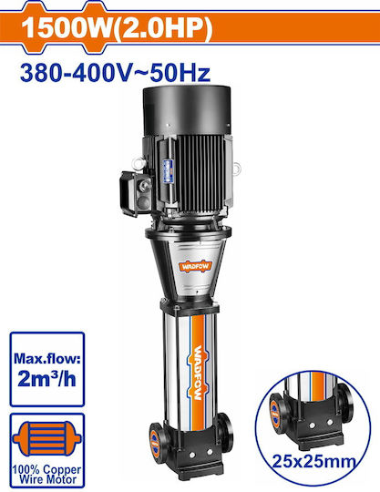 Wadfow Вертикална Многостепенна Centrifugal Водна Помпа Трифазен 380v 1.500w 2hp Wwpvma052