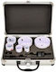 AWTools Set of Bimetal Hole Saws for Dry Cutting with Diameter from 22mm to 73mm for Wood Metal and Plastic