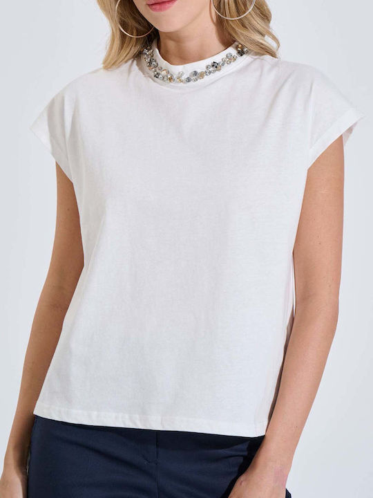 Women's Cotton Short Sleeve Top White 20-121464-0 White S/M