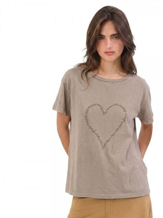 Namaste Damenbluse Baumwolle Beige