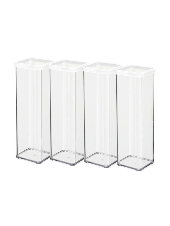 Rotho Babydesign Loft Σετ 4τμχ Κουτιά Ζυμαρικών με Καπάκι Πλαστικό Διάφανο 2000ml 4τμχ