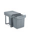 Relaxdays Coș De Gunoi Pentru Dulap Plastic Gri 20lt