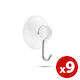 Alista Home GLB_58538 Κρεμαστράκια με Βεντούζα Μεταλλικά Διάφανα 9τμχ