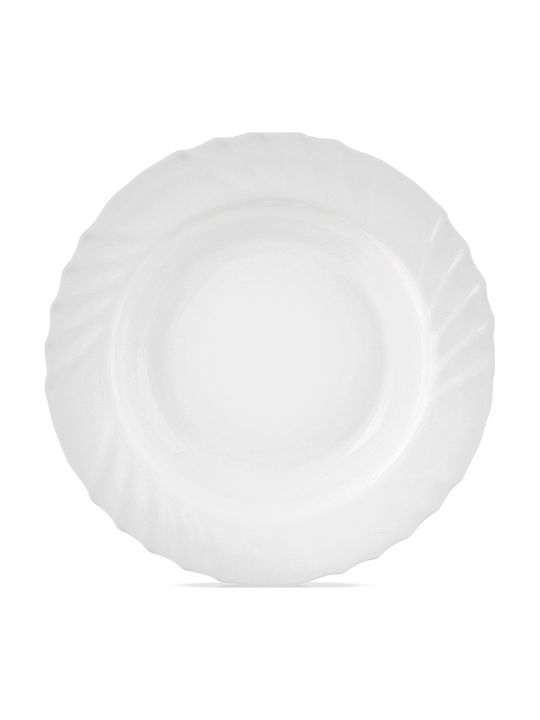 Orion Luna Servierplatte und Schüssel Glas Weiß mit Durchmesser 22,5cm