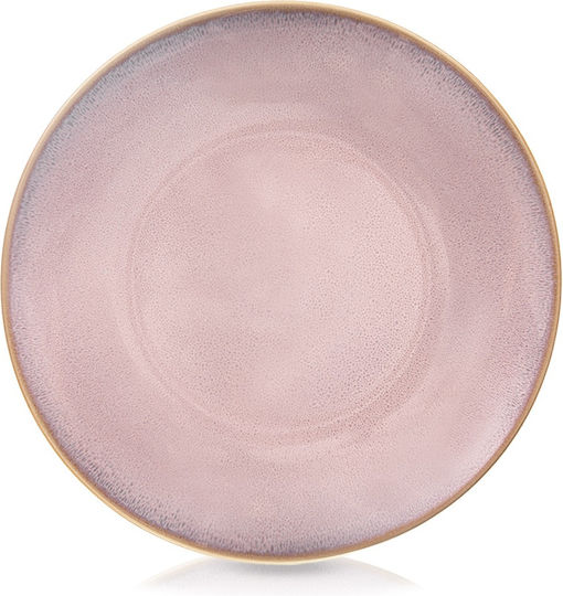Orion Shallow Ceramic Pink Serving Plate with Diameter 27cm