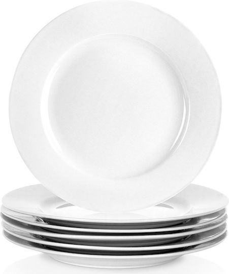 Orion Mona Servierplatte für Wüste aus Porzellan Weiß mit Durchmesser 19cm 6 Stück