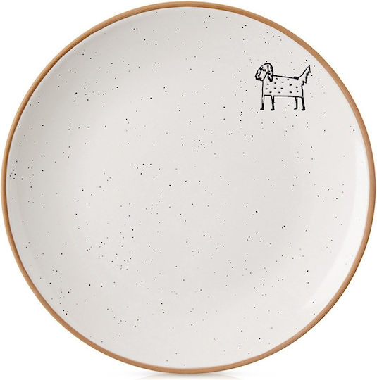 Orion Ceramic Beige Dessert Plate with Diameter 20cm