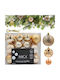 Decorative Plastic Bauble Safe 46 Pcs Mica Copper