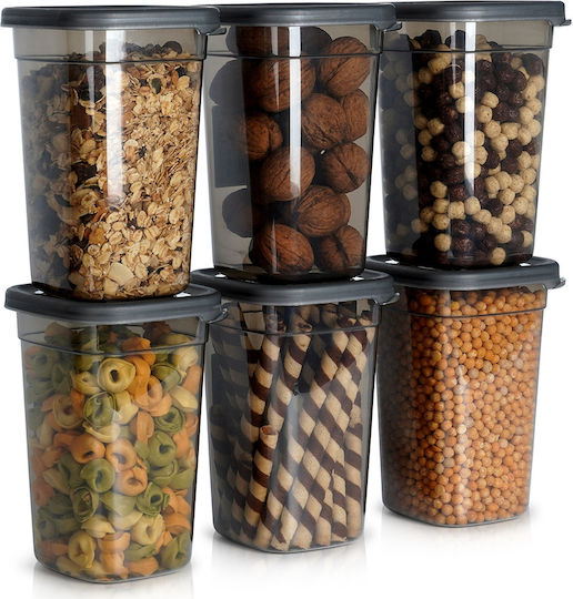 Vilde Set 6 Bucăți Vaze Pentru Cafea / Paste Cu Capac Plastic Transparent 1000ml 6 Bucăți