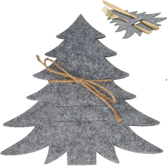 Vilde Vilde Weihnachtliches Tischgeschirr & Weihnachtlicher Schmuck Etui für Besteck Stoff Bäume 20x18cm 4 Stück