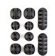 Set 10 Schwarze Klebende Silikon-Kabelclips für Büro