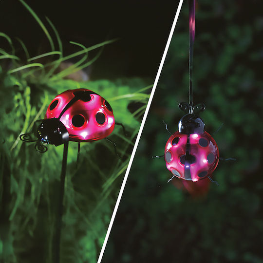 Solar Marienkäferlampe Pfahl Clip 6 Led Kühle Weiße Garten Outdoor Dekor
