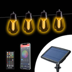 Smart Solar Led Strip 25 Leds 13.6 M Bluetooth Adjustable Light Outdoor Ip65