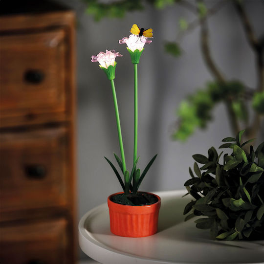 Lampă Solară Floare Violetă 10 Led Alb Cald 8 X 8 X 32 Cm Iluminat Decorativ Grădină Țepușă Ip44