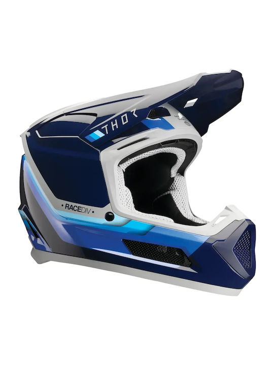 Thor Fleet Defy Blue/Gray Kids Motorcycle Helme...