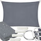 GoGarden Rectangular Gray Shade Sail 4x6m 160gr/m²