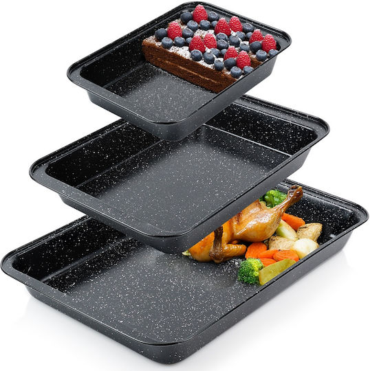 Vilde Vilde Stainless Steel Baking Pan with Stone Interior Coating 3 Pieces