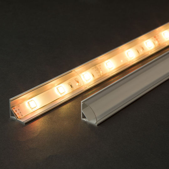 Transparent Led Profile Cover 1m Led Strip Corner Diffuser Polycarbonate Compatible Aluminum Profile