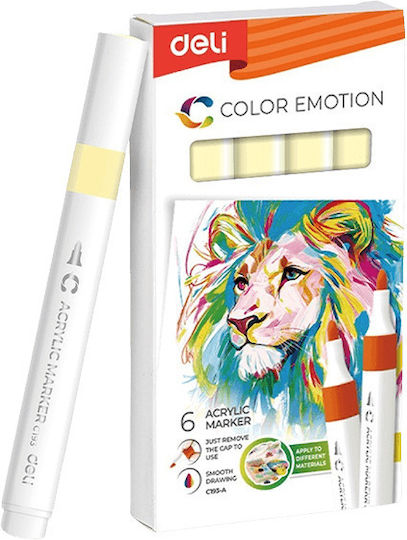 Deli Designing Markers Light Yellow Set 6 Pieces