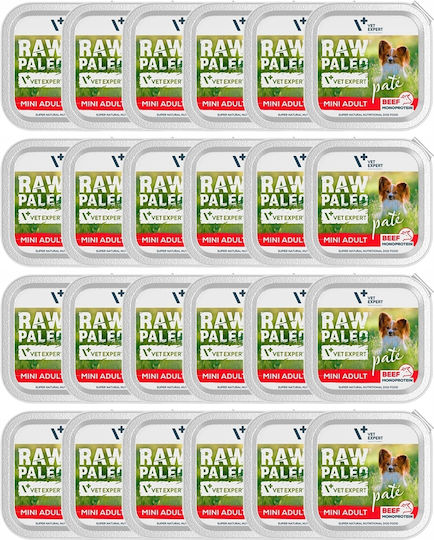 VetExpert Raw Paleo Υγρή Τροφή Σκύλων σε Ταψάκι Διαίτης με Βοδινό χωρίς Σιτηρά 24x150gr