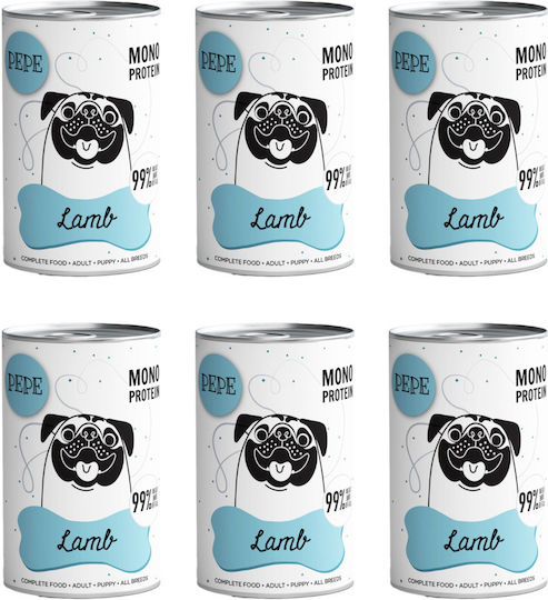Paka Zwierzaka Wet Dog Food in Cans with Lamb and Meat 6x400gr