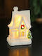 Decorațiune Ornament De Crăciun Flippy Rășină Casă De Crăciun Model Casă Mică Iluminată Din Interior 8.5 X 5 X 4 Cm Albă