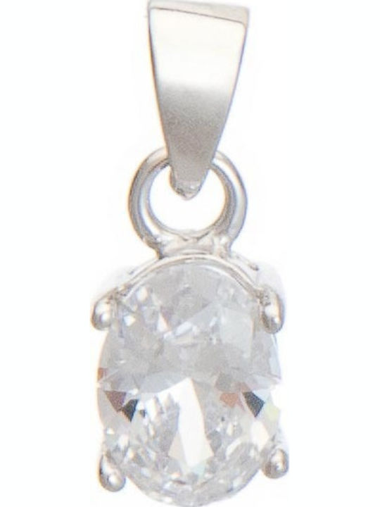 Prince Silvero Charm Μονόπετρο από Ασήμι