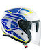 CGM 136S RNA Race Blue Yellow Fluo Κράνος Μηχανής Jet ECE 22.06 1400gr με Sunvisor