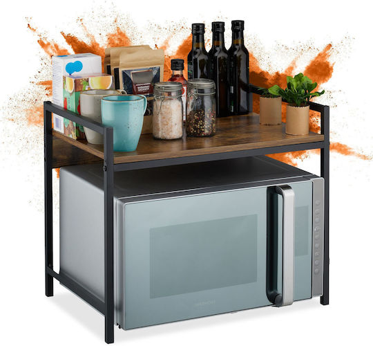 Relaxdays Suport Metalic Pentru Cuptor Cu Microunde 44.5x53x35cm Maro