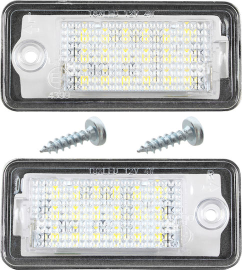Audi A3 A4 A6 A8 Q7 LED Светлини За Регистрационната Табела Комплект 2 Бройки + 2x Винт