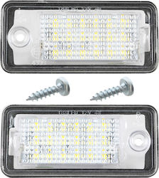 Audi A3 A4 A6 A8 Q7 Led License Plate Lighting Lamps 2 Pcs Set + 2x Screw