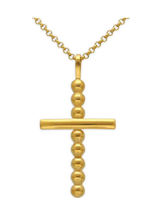 Männlicher Kettenanhänger Kreuz mit Perlen Hand...