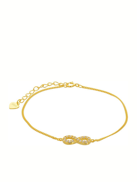 Prince Silvero Damen Armband mit Unendlichkeit-Design aus vergoldetem Silber mit Zirkon