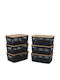 Relaxdays Coș De Depozitare Din Bambus Cu Capac Multicolor 10.5x25.5x18cm
