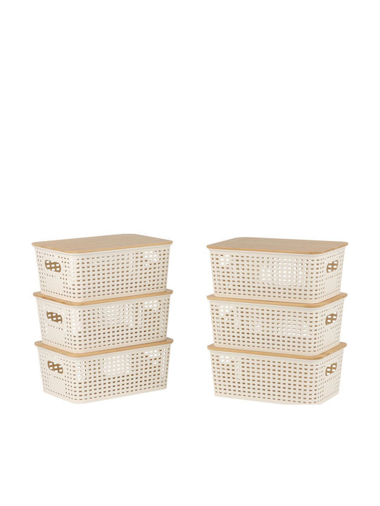 Relaxdays Coș De Depozitare Din Bambus Cu Capac Multicolor 10.5x25.5x18cm