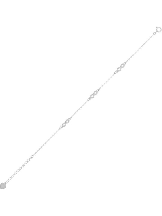 Prince Silvero Women's Bracelet with Infinity Design in Silver with Zircon