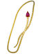 Bracelet Snake Zircon Ruby Stone Handmade Gold Plated Silver 925 21-22cm