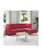 Ecksofa Samt mit Stauraum Rot 210x140x82cm