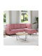Ecksofa Samt mit Stauraum Rosa 210x140x82cm