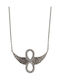 925 Silver Necklace Infinity Wings 40 Cm