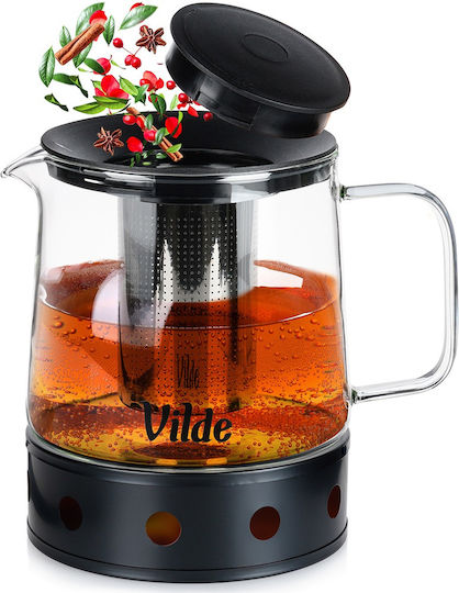 Vilde Стъклен Чайник с Филтър Прозрачен 1500ml