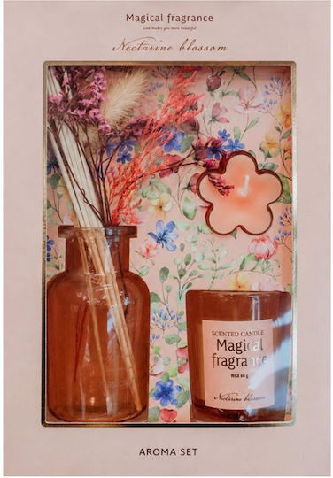 Σετ Αρωματικό Χώρου Sticks 2 Κεριά ''nectarine Blossom'' Mrshome Df-0012002