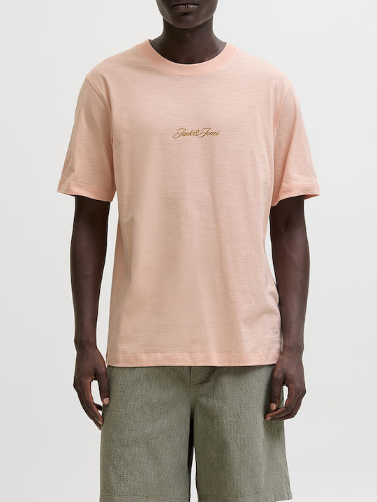 Jack & Jones T-Shirts Pfirsich Melba Hell Koralle
