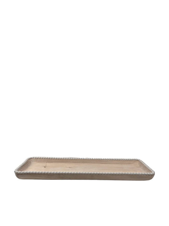 keleman Διακοσμητικό Μπωλ Ξύλινο Λευκό 71x14x3cm
