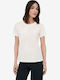 Damen Bluse Baumwolle Kurzärmelig Weiß