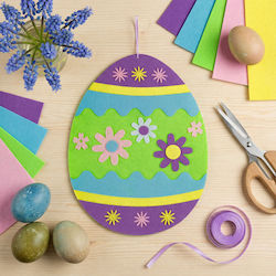 Easter Felt Hanging Egg Decoration 38x28 Cm 3 Designs