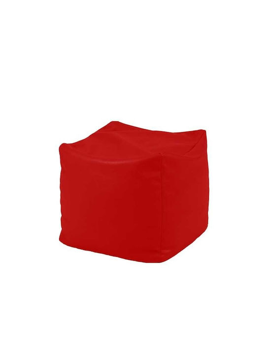 Πολυμορφικό Πουφ Σκαμπό Αδιάβροχο Red 40x40x40cm