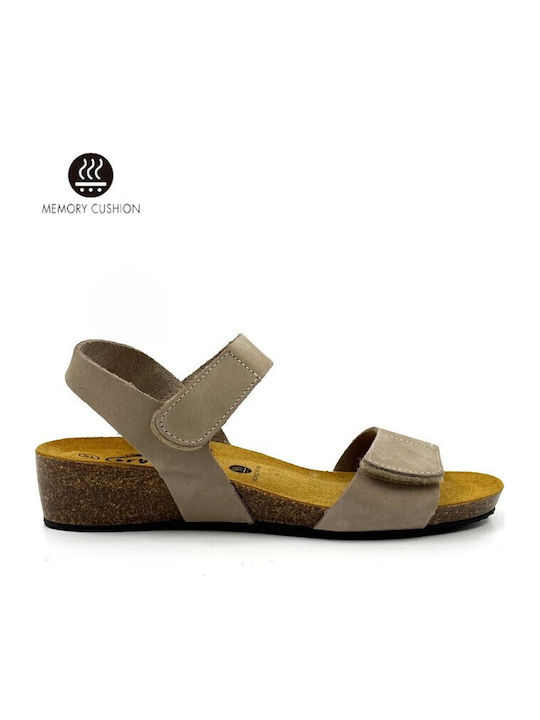 Plakton Leather Women's Anatomic Sandals Taupe