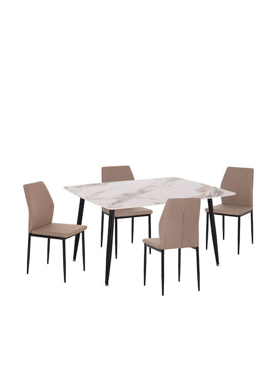 Esszimmermöbel-Set mit 4 Stücken 80x140cm